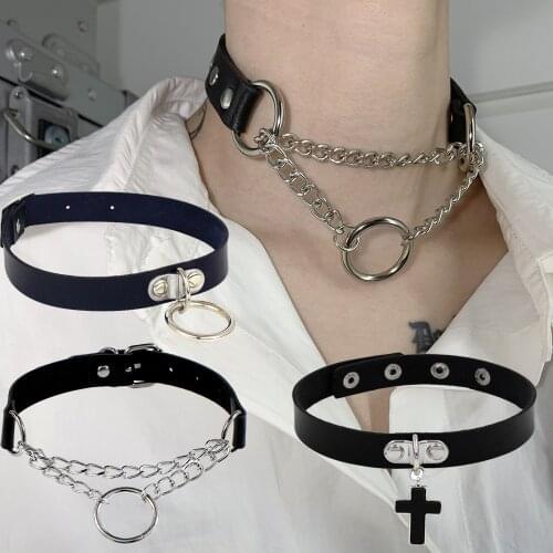Sexy Gothic Punk Rock PU Leather Choker Necklaces For Women Teens Girls Hip Hop Rivet Choker Necklace Fashion Jewelry Gifts