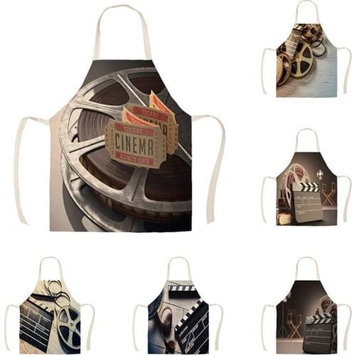 Movie Film Cinema Kitchen Aprons Waterproof Cooking Cotton Linen Antifouling Multifunction Chef Apron WQTX65