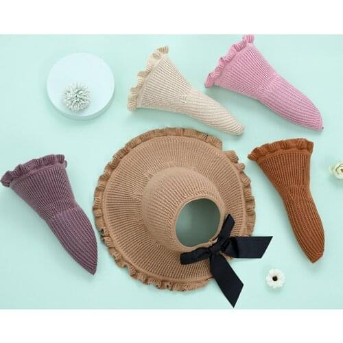 Anti-UV Sun Hat for Women Foldable Wide Brim Knitted Bowknot Fisherman Sunscreen Hat Handmade Summer Panama Beach Ladies Cap