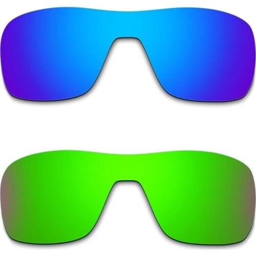 HKUCO For Turbine Rotor Sunglasses Replacement Polarized Lenses Blue & Green 2 Pairs