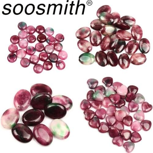 Soosmith Wholesale Natural Stone Beads Charm Purple Stone Loose Beads For Jewelry Making Needlework Diy Accessories