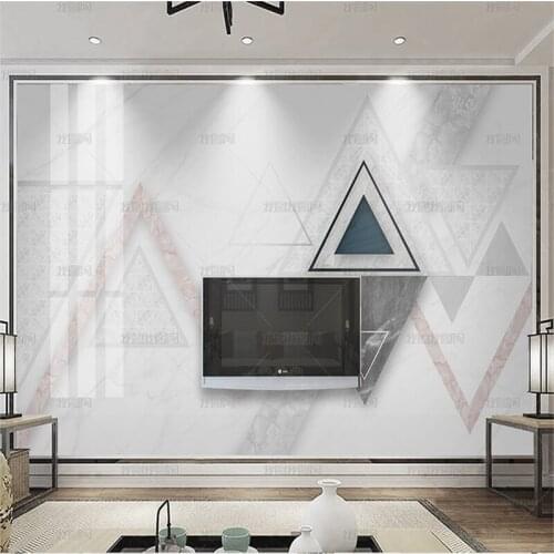Modern minimalist grid geometry marble wallpaper living room TV background wall dining room wall mural bedroom 3D wall cloth