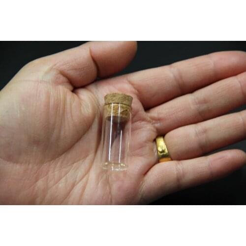 50pcs 16*35*7mm 3ml Creative Candy Glass Vials Cork Wishing Glass Bottles Decorative Bottles For Weeding Party Chic Sweet Style