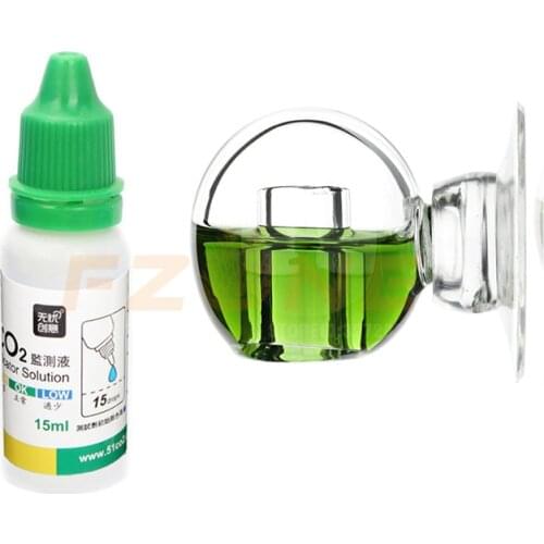 Glass CO2 Drop Checker With 4dkh/PH Solution Orb CO2 PH Ball Long Term Indicator Monitor Tester For Planted Aquariums