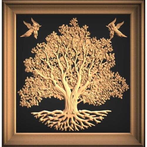 STL Model Tree for CNC Router 3D Printer Artcam Aspire Bas Relief
