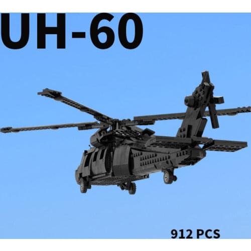 MOC Building Block Maker Military Series UH-60 Plane Assembly Model Childrens Toy Creative DIY Build Bricks Birthday Gifts
