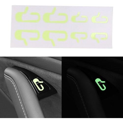 LEEPEE Luminous stickers Fit For Tesla Model 3 Interior Accessories Car Door Open Exit Sticker Decal DIY Interior Decoration