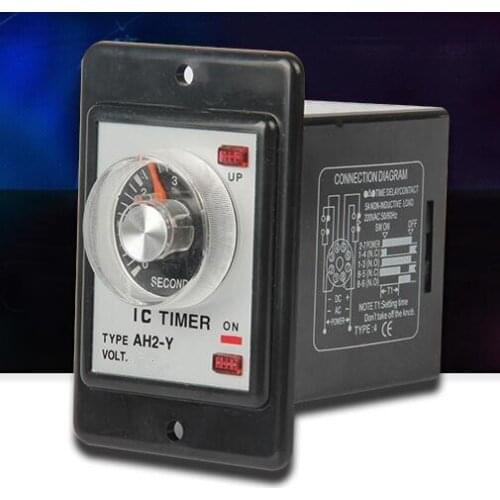 Power on delay timer time relay 0-6 minutes panel installation AH2-Y
