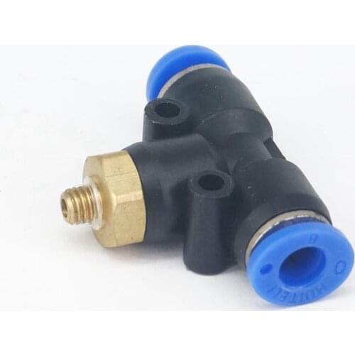 M5x0.8mm Male -Fit 6mm OD PU Tube Pneumatic Tee 3 Way Push In Connector Quick Release Air Fitting 0.8 Mpa