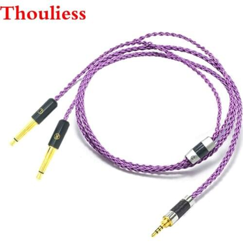 Thouliess HIFI 7n Silver Plated Headphone Upgrade Cable for Meze 99 Classics Focal Elear T1P T5P t1 MDR-Z7 D600 D7100 Headphones