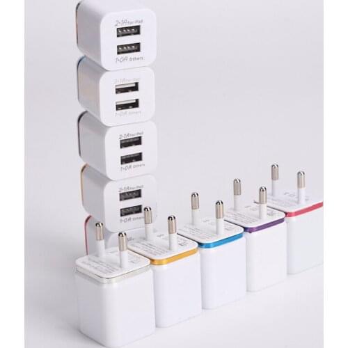 2 Ports Universal Home Travel AC USB Wall Charger 5V2.1A/1A EU Plug For iPhone Samsung HTC Cell Phones