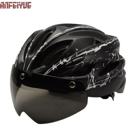 EPS 18 Air Vents Bicycle Helmet Matte Men Women Bike Helmet Mountain Road Bike Integrally Molded Cycling Magnetic Goggles Helmet