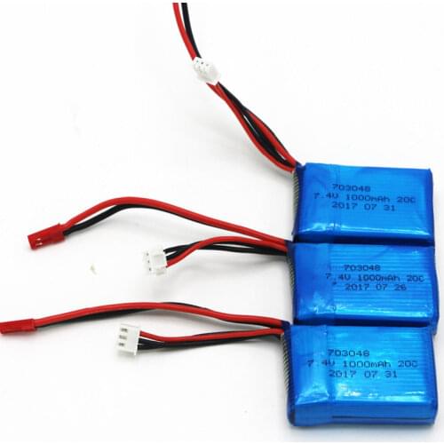 3pcs/lot 7.4V 1000mAh 20C Lion Battery for WLtoys V912 / WLtoys V262 / WLtoys V353 battery WLtoys V333 battery
