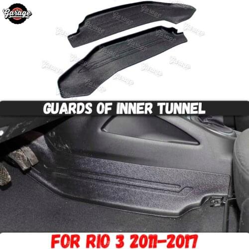 Guards of inner tunnel for Kia Rio 3 2011-2017 ABS plastic 1 set / 2 pcs trim accessories protect of carpet car styling tuning