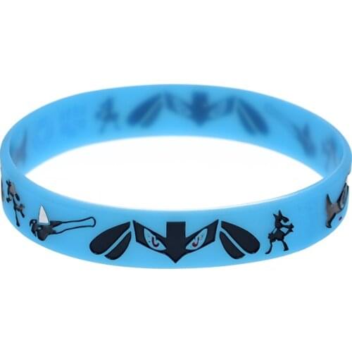 1PC Anime Silicone Bracelet Cartoon Wristband Cosplay Jewelry Blue Adult Size