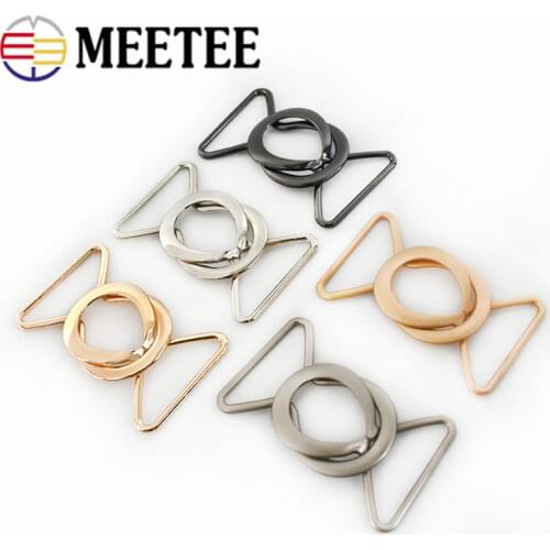 Meetee 2/5pcs ID23/31/40mm Metal Buttons Coat Belt Combined Buckles for Garment Bags Button Sewing Craft Supplies Accessories