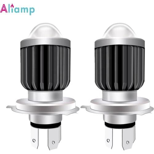 H4 Two-color LED Headlight Lens Lamp Motorcycle Electric Car Light Super Bright Modified Bulb Far and Near 1200LM 12V-85V 3PCS