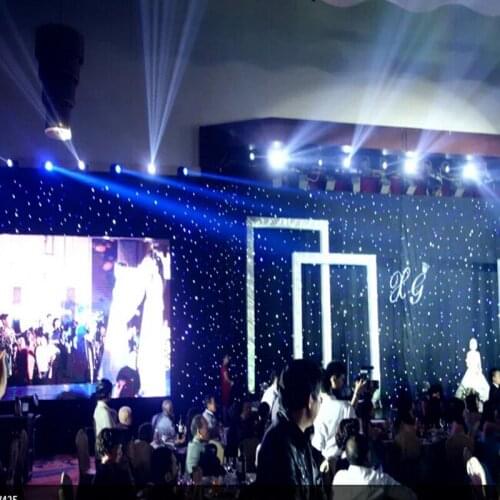 3x3m wedding star curtain background LED star cloth wedding supplies live video curtain performance stage background