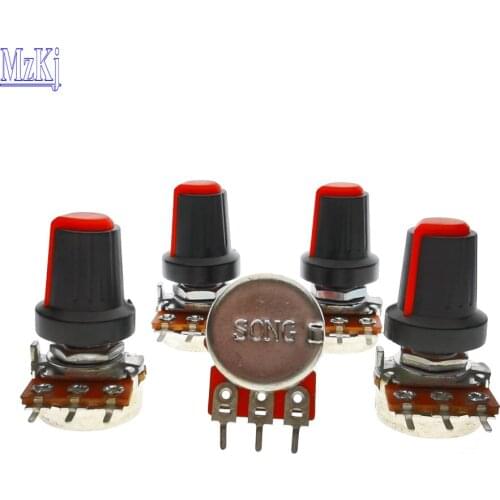 5PC Hot New WH148 + Plastic Knob 20MM 10K 50K 100K Rotary Potentiometer B10K B50K B100K RK16
