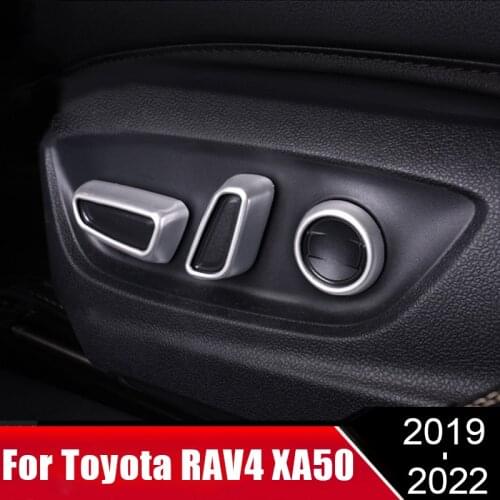 6pcs ABS Car Seat Adjustment Switch Knob Trim Covers For Toyota RAV4 RAV 4 XA50 2019 2020 2021 MK5 Interior Moulding Accessories
