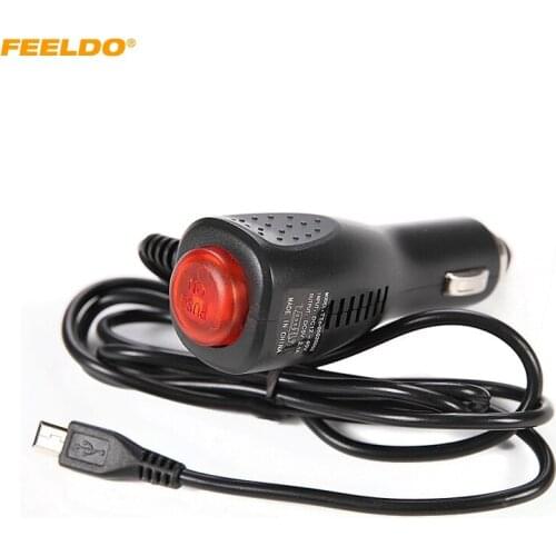 FEELDO 12V-48V Auto Car GPS Navigator Radar Charger Mini USB Interface Adapter With ON/OFF Switch #FD-5496