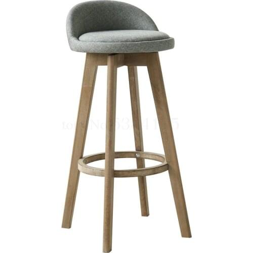 Solid wood bar chair beech wood retro color white rotating bar stool bar stool bar chair high chair front desk stool