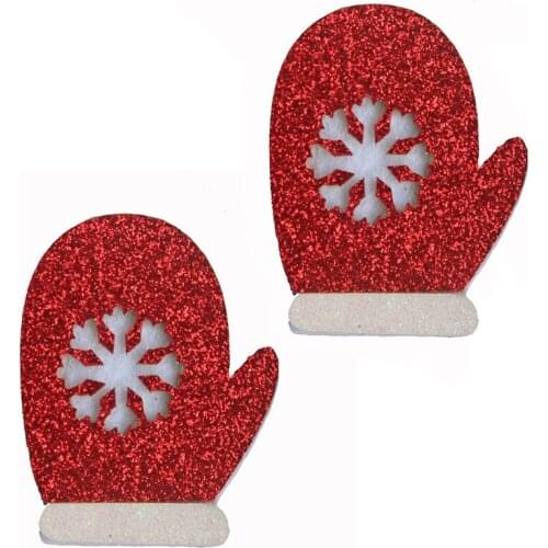 5pcs Glitter Gloves for Christmas Party Hairpin Applique Decor Accessories Deer Head For Baby Girl DIY