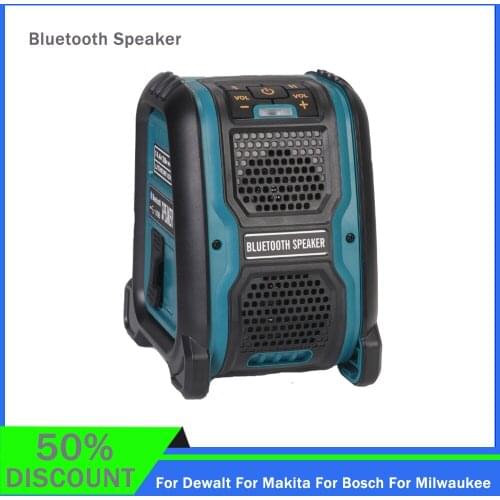 Bluetooth Speaker MP3 Player Loudspeaker Amplifier 15W For Dewalt For Makita For Bosch For Milwaukee 14.4V 18V Li-ion Battery