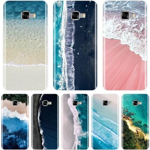Case For Samsung Galaxy C5 C7 C8 Soft Silicone Pink Blue Beach Wave Ocean Back Cover For Samsung Galaxy C9 C7 C5 Pro Phone Case