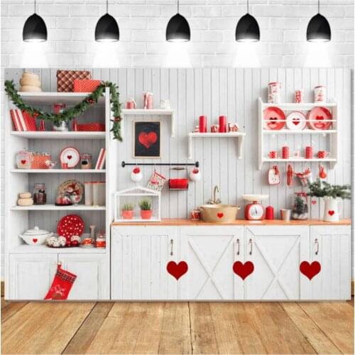 Valentine Photography Backdrop Love Kitchen Baking Newborns Baby Children Family Party Photo Background Studio Photocall W4832