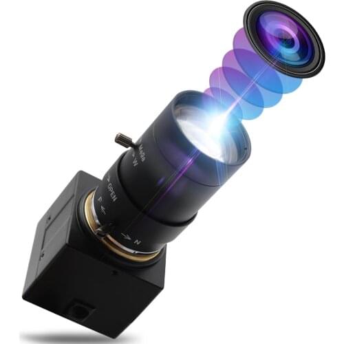 ELP VGA 640*480 USB Camera OV7725 CMOS Sensor Free Driver UVC Support with 5-50mm Megapixel Varifocal Lens Mini USB Webcam