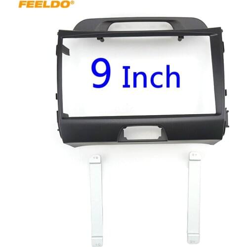 FEELDO Car Radio Audio 2DIN 9" Big Screen Fascia Frame Adapter For KIA Sportage 11-16 DVD Player Dash Fitting Panel Frame Kit