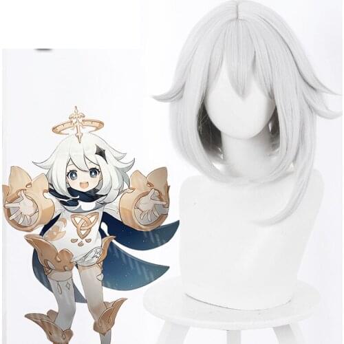 Genshin Impact Paimon Cosplay Lolita Costumes Outfit Halloween Party Full Set Wig Shoes Adult Women One-Piece Costume Uniform