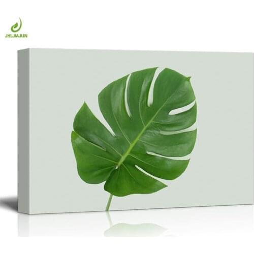 JHLJIAJUN Modular Oil Canvas Painting Green Leaf Plant Nordic Wall Art Print And Poster Dining Living Room Home Bedroom Decor