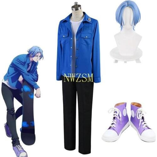 Anime SK8 the InfInIty Langa Hasegawa Cosplay Costumes Top Pants Coats Accessories Full Sets Synthetic Hair Wig Halloween Party