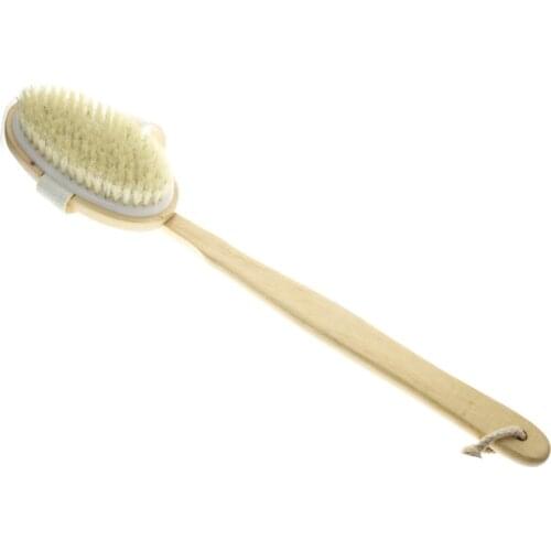 Best Natural Bristle Wooden Long Handled Shower Back Spa Bath Dry Skin Body Tool Product