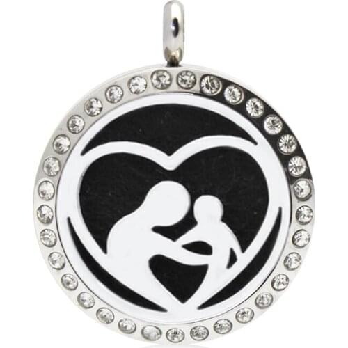 1pc 25mm aromatherapy essential oil diffuser locket 316L Stainless Steel Perfume pendant fit necklace free 10pcs pads