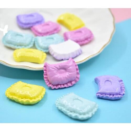 3Pcs Smooth Dollhouse Decor Mini Simulation DIY Resin Pillows Accessories for Mobile Phone Case DIY Crafts Phone Shell Patch Art