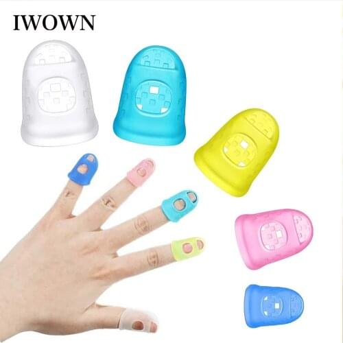 Multifunctional Silicone Thimble Breathable Hollowed Out Protective Finger Thimbles for DIY Needlework Crafts Sewing Accessories