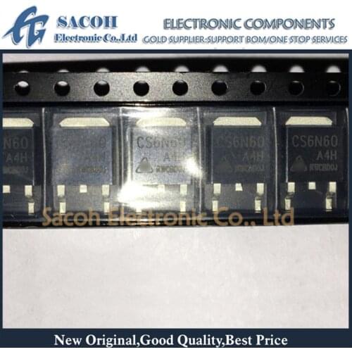 10Pcs CS6N60A4H or CS6N60 or CS4N60A4HD or CS4N60 TO-252 6A 600V Power MOSFET Transistor