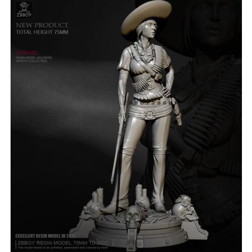 H75mm 1/24 Resin model kits figure beauty colorless and self-assembled TD-2621