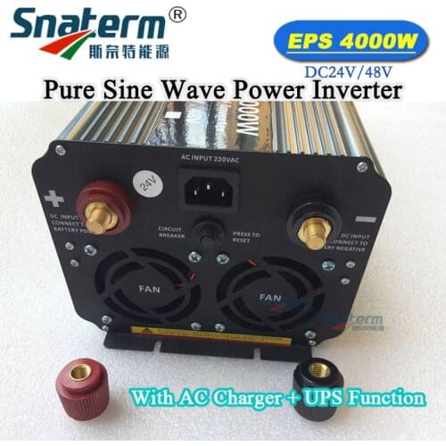 4KW/4000W gird off pure sine wave power Inverter Converter DC24V/48V to AC220V 50HZ/60HZ with UPS function and AC charger LCD