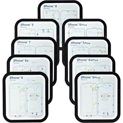 12PC Professional Guide Pad for iPhone XsMax XR XS X 8P 8 7 7P 6 6s 6p 6sp Magnetic Screw Keeper Chart Mat Phone Repair Tools