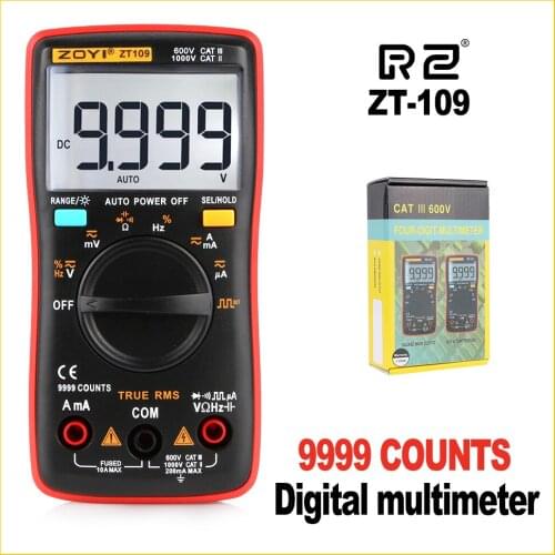 Professional Industrial Multimeter Test Capacitor Multimeter 9999 Counts Backlight LCD Display ZT109