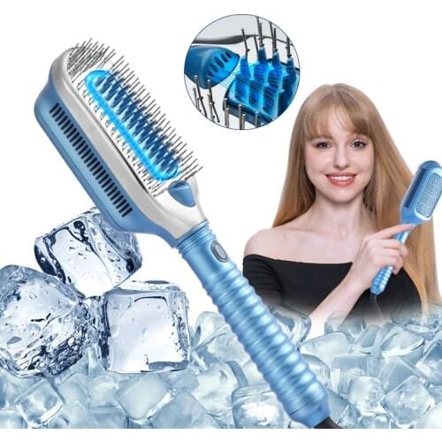Professional Hair Straightener 2021 New Cold Wind Ice Therapy Hair Brush Anion Cool Comb Flat Iron Heatless Curler Hair Care