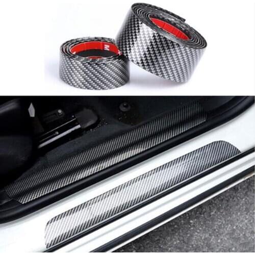 Carbon Fiber Rubber Bumper Strip Door Sill Protector Edge Guard Car Stickers for Dodge Journey Juvc Charger Durango Cbliber Sxt