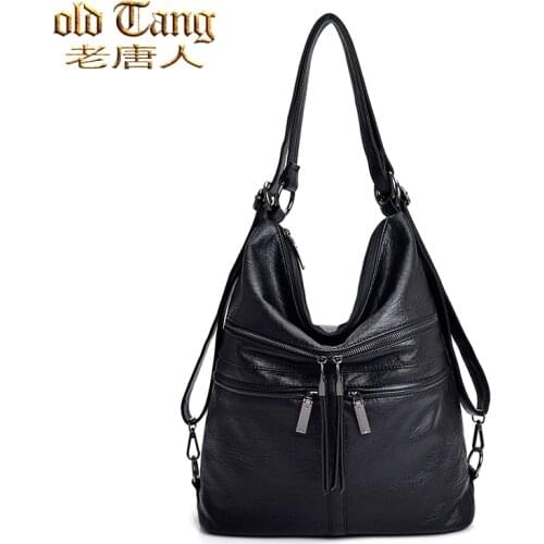 Luxury Brand Designer Multifunction Backpacks for Women 2021 New Leather Large Capacity Backpack Casual Travel School Bag