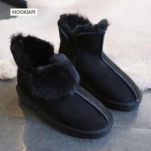 The latest high-quality snow boots in Europe in 2020 real sheepskin, 100% pure wool, womens shoes, free delivery