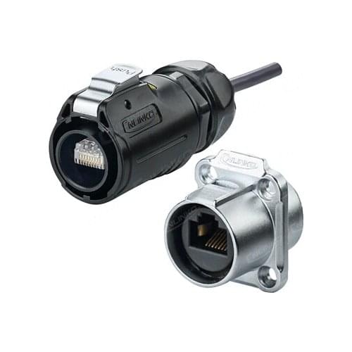HOT sale RJ45 network plug XLR quick connect LP24 waterproof IP68 plug socket cable connector 2pcs / lot