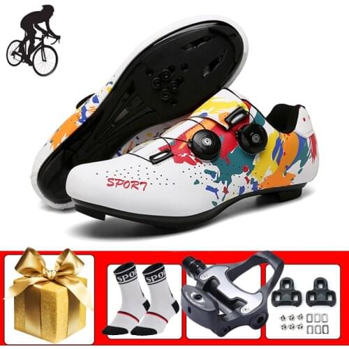 Road Cycling Sneakers Sapatilha Ciclismo Self-locking Breathable Athletic Road Bike Shoes Add SPD-SL Pedals Racing Footwearx